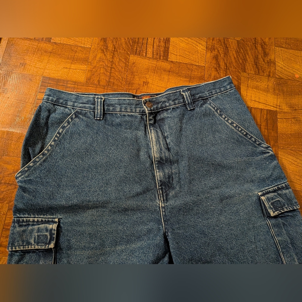 Route 66 Vintage Y2K Blue Jean Cargo Shorts Heavyweight Outdoor Men's 38 - Picture 3 of 6